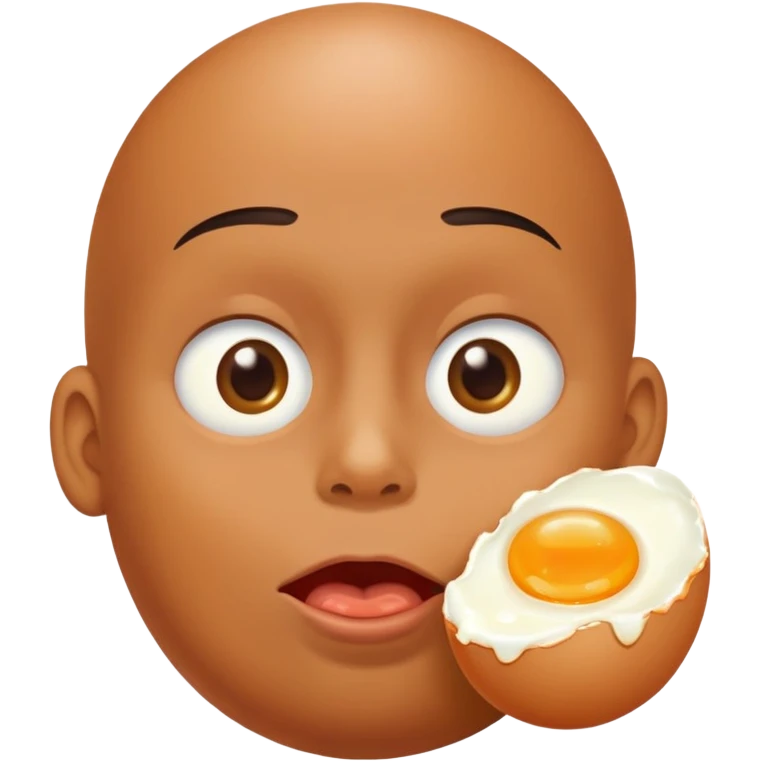 Pexton eating a raw egg emoji