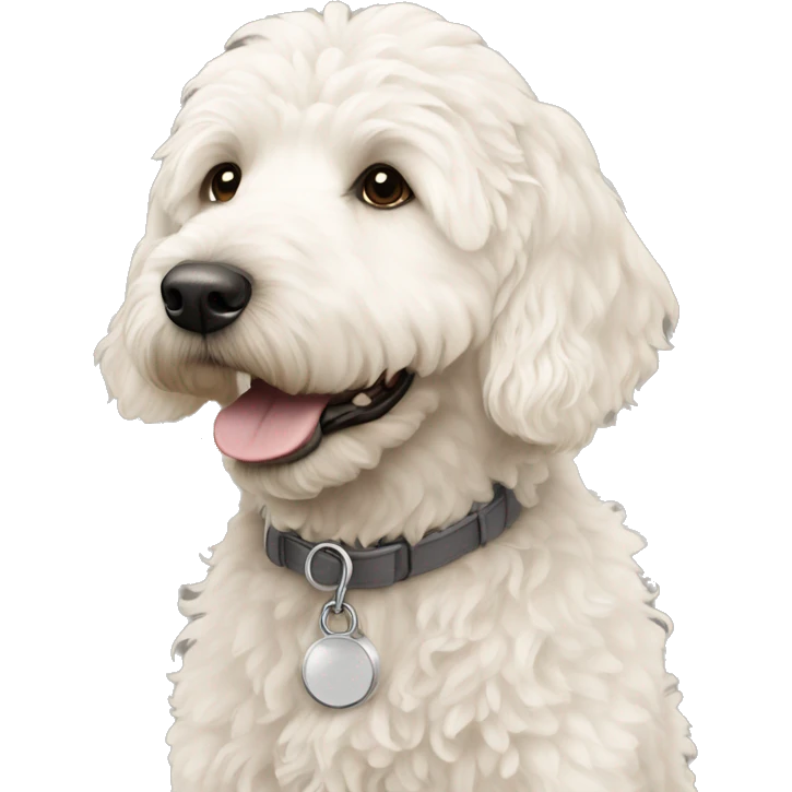 White goldendoodle emoji