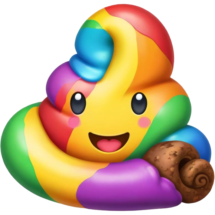 Rainbow poop color full  emoji