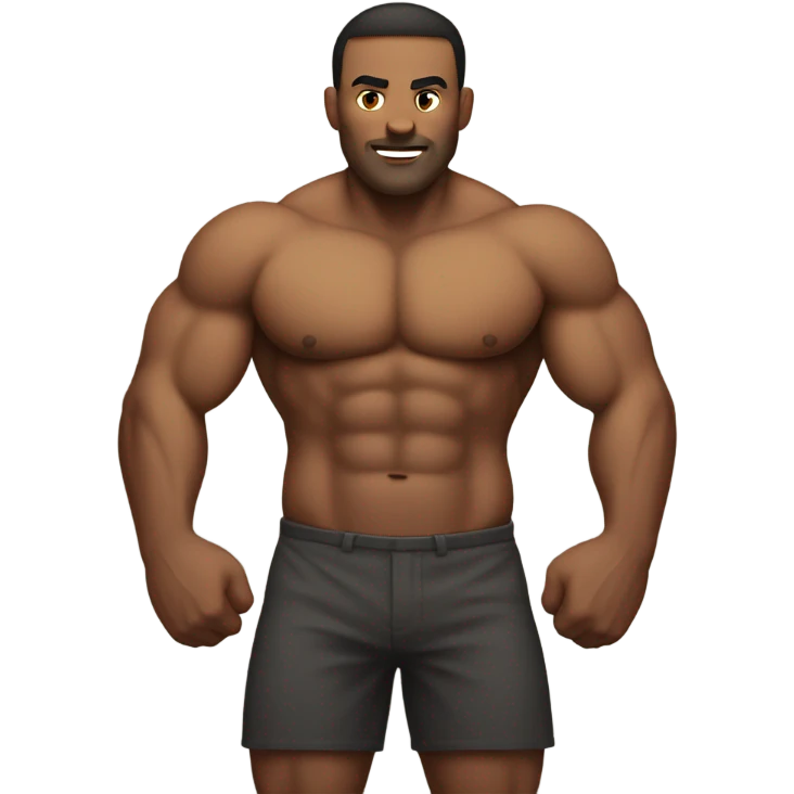 Muscular man with a ball gut emoji