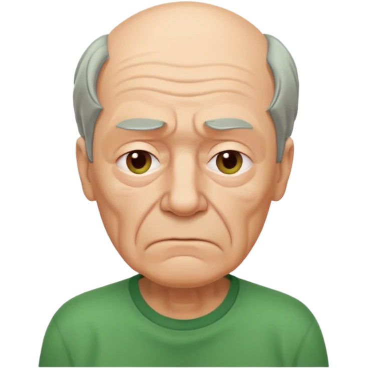 tired looking 65 year old man in green shirt emoji