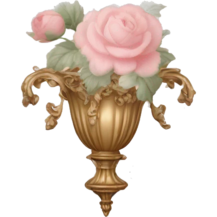 vintage rococo light pink dainty floral vanity emoji