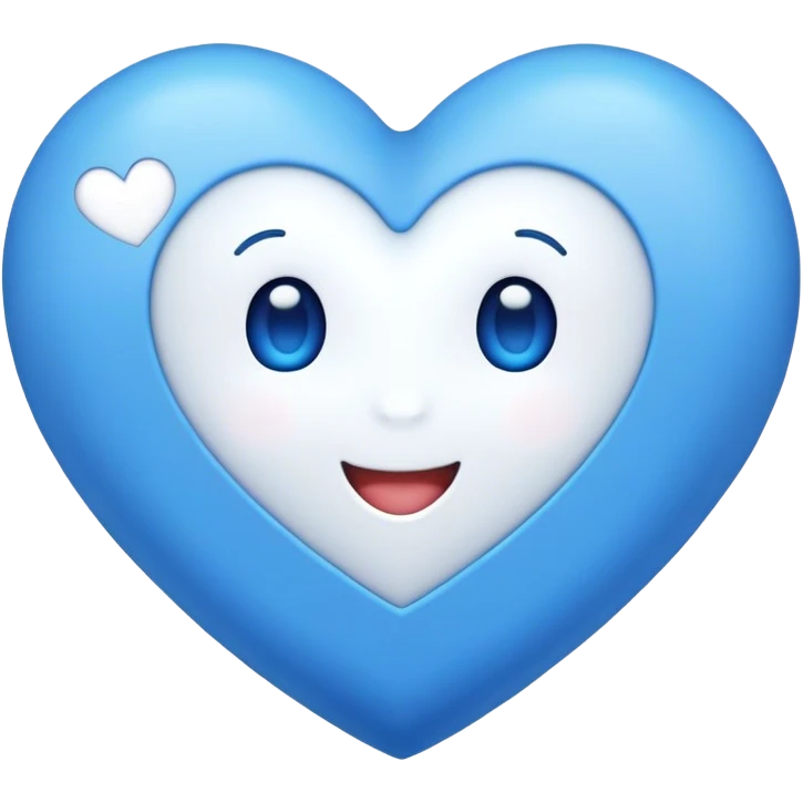 Blue heart with the words Hi Cutie! in the middle  emoji