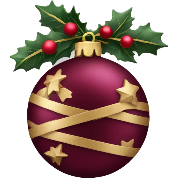 Burgundy Christmas decoration  emoji