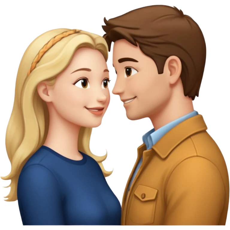 couple in love talking in profile emoji