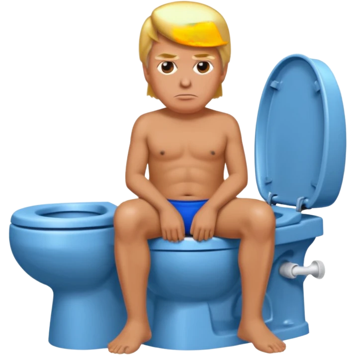 donald trump sitting on skibidi toilet without truse emoji