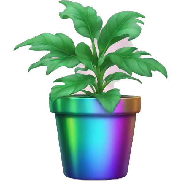 Plant in iridescent pot emoji