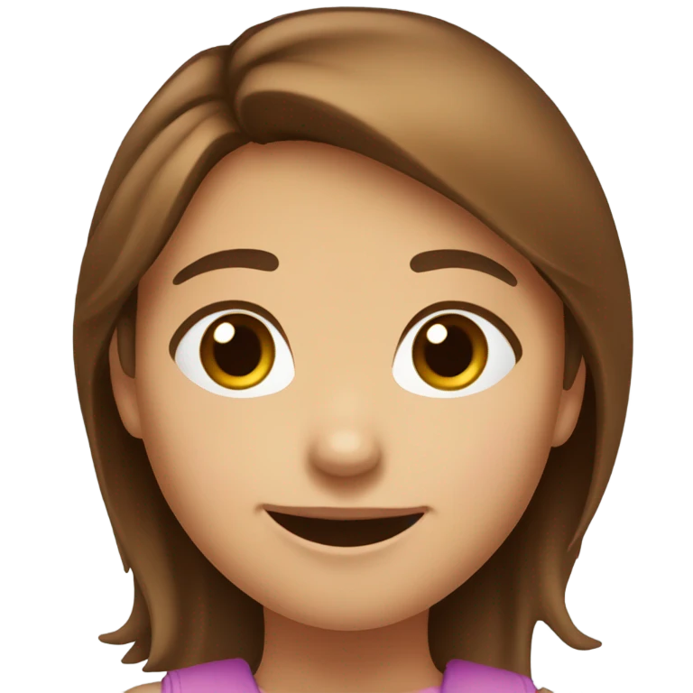 generate a emoji of a cute girl with brown hair and brown eyes, she is an adolescence girl, and is really cute emoji