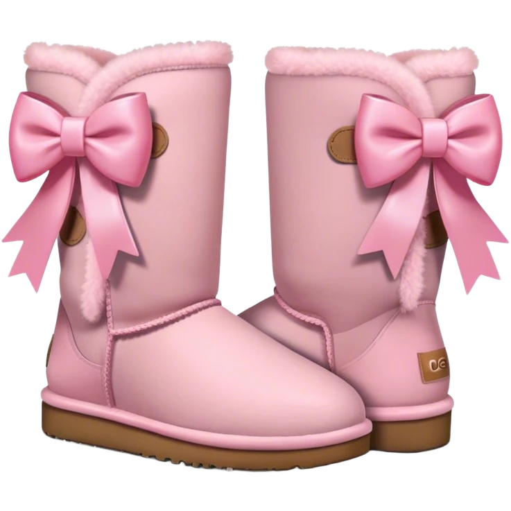 2 light pink Uggs with 2 light pink bows emoji