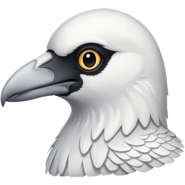 a white crow emoji looking down emoji