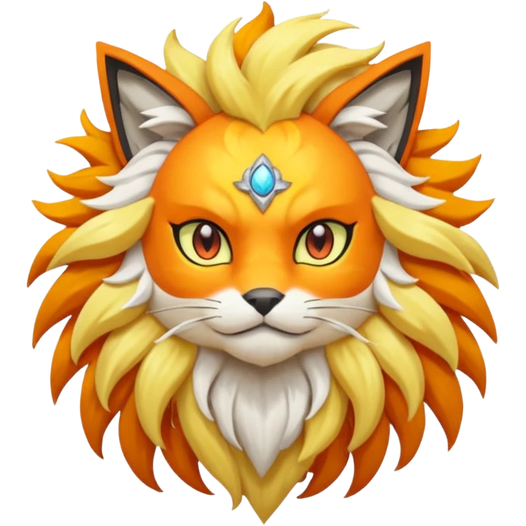 Pokemon legendary oragen and yellow solgaleo emoji