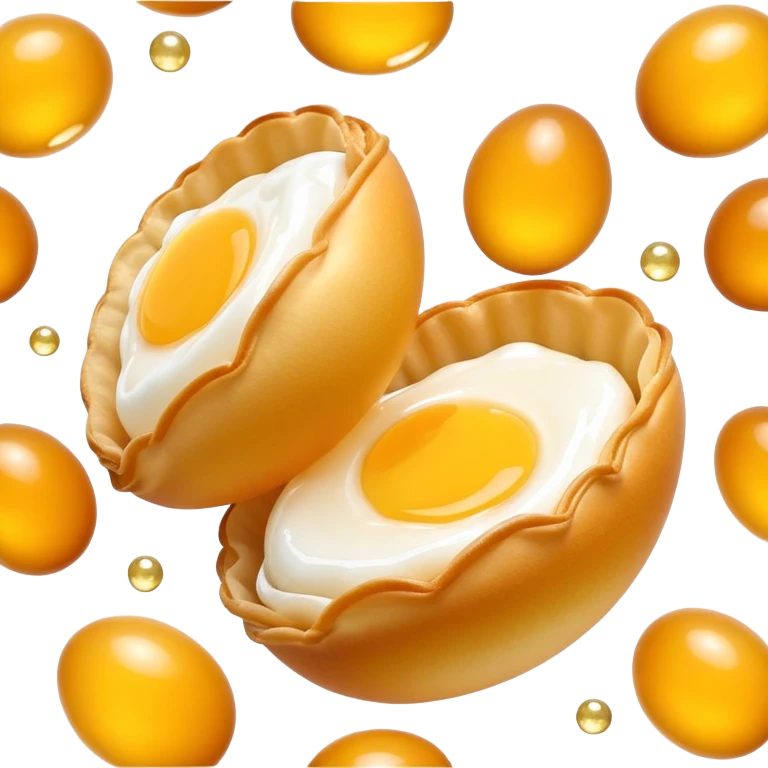 3D rendered authentic Hong Kong egg puffs (港式鸡蛋仔) with honey drizzle, golden color with shiny honey, hyper-realistic egg-shaped bubbles, glossy candy-like finish, detailed texture emoji