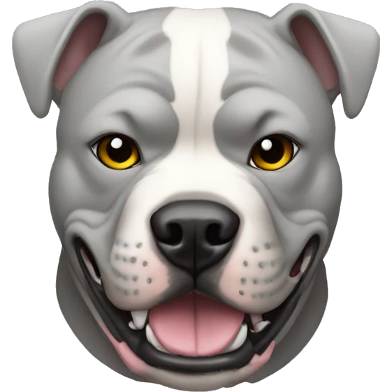 Light grey Pitbull wearing a wrestling mask emoji