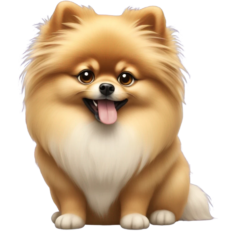 Pomeranian waiting to be walked emoji