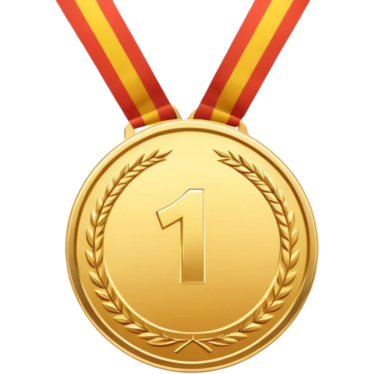 A gold medal with PrimeCopy written on it emoji