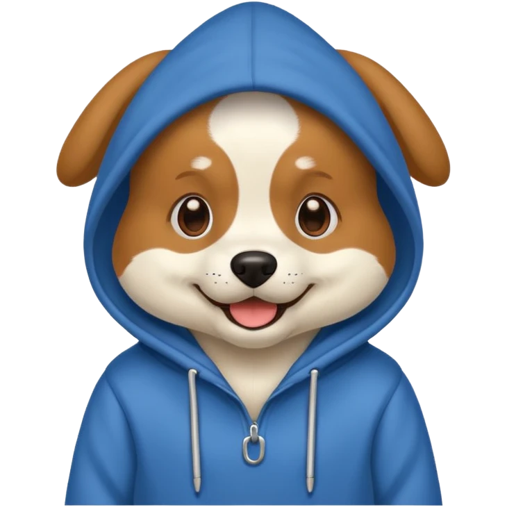 Dog wearing a hoodie emoji