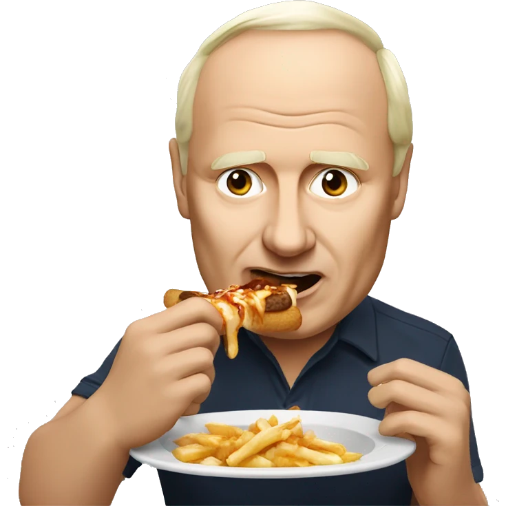 Vladimir Poutine eating poutine emoji