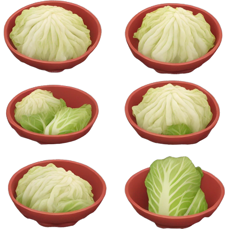 Kimchi: a small bowl with red, spicy Napa cabbage emoji