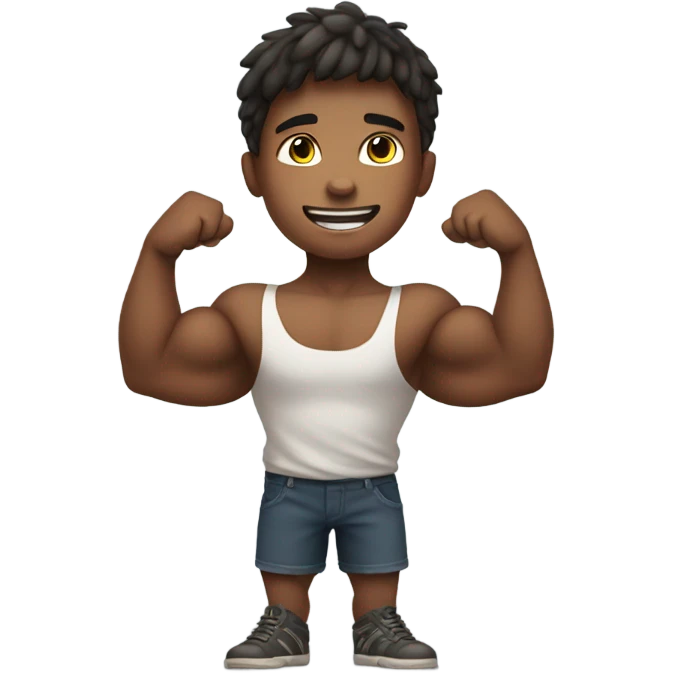 Boy flexing emoji