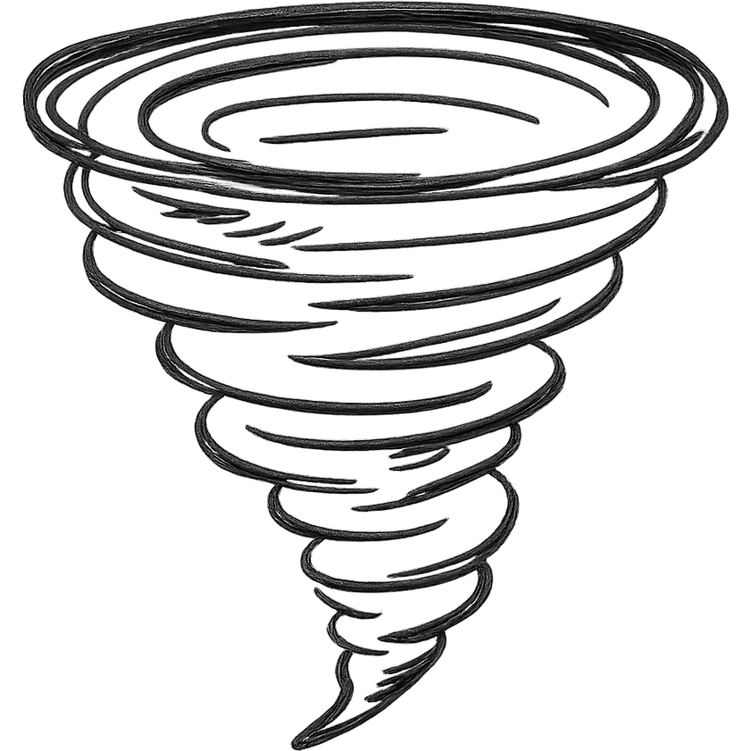 extreme weather with a tornado emoji