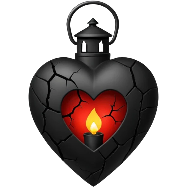 goth heart with a dark lantern emoji