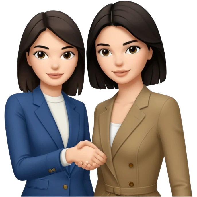 kendall jenner shaking hands with a other woman emoji