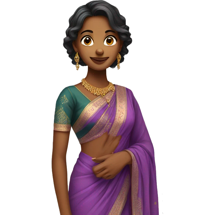 young woman in saree emoji