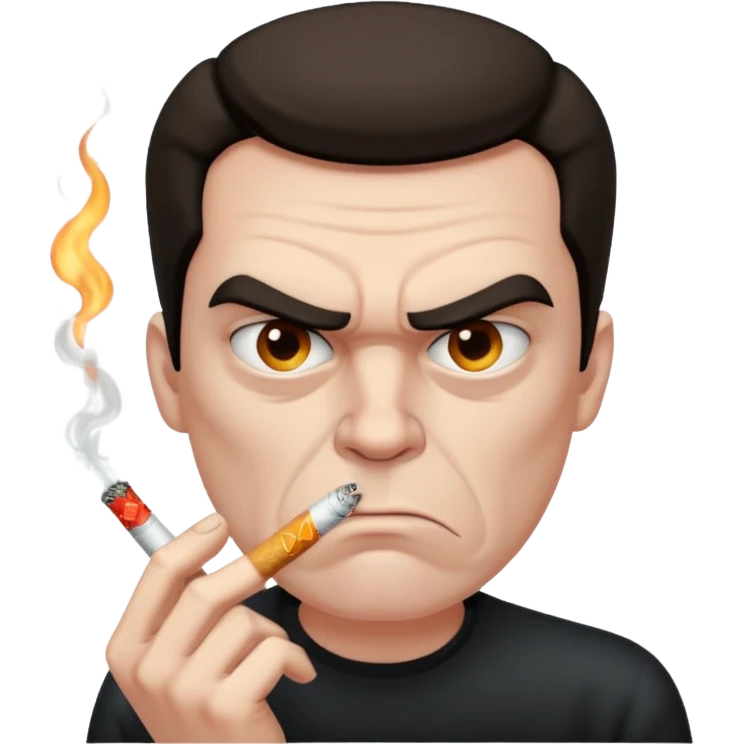 злой парень курит сигарету emoji