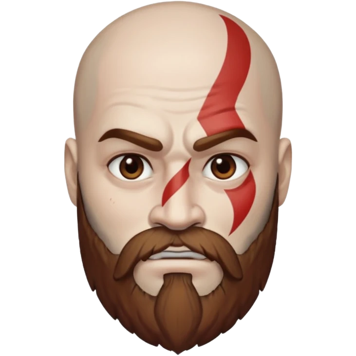 God of War Kratos (white skin, beard and eyebrow color brown) emoji