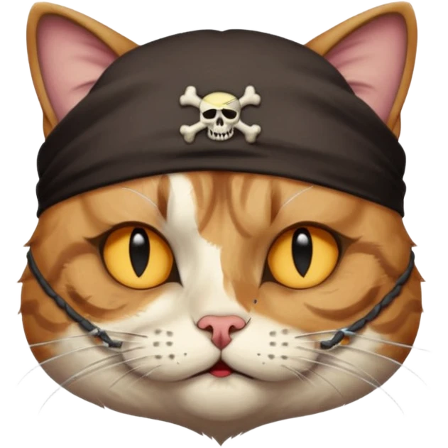 pirate cat with one closed eye emoji