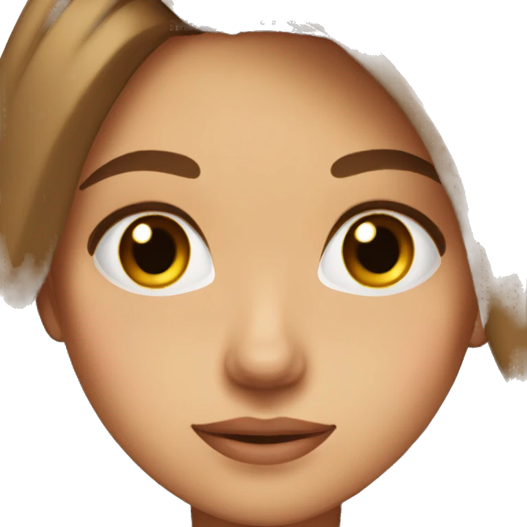 Girl rolling eyes brown hair and brown eyes and gorgeous hair emoji