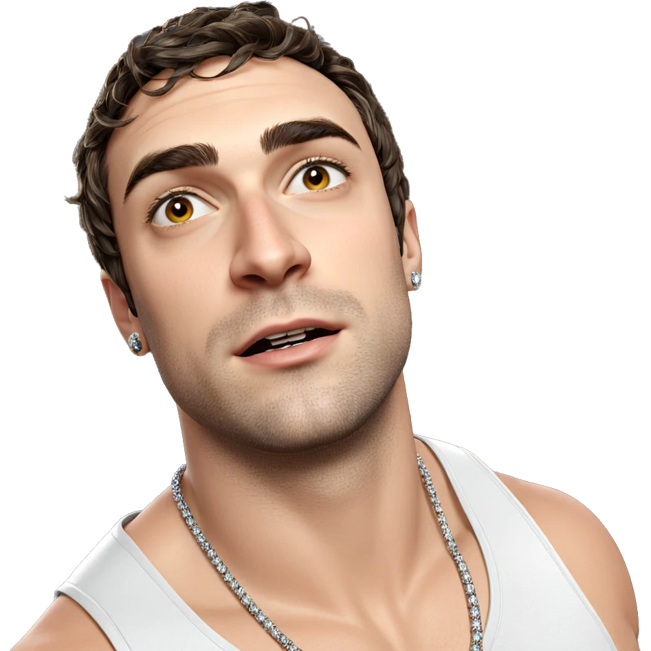 male portrait with jewelry emoji