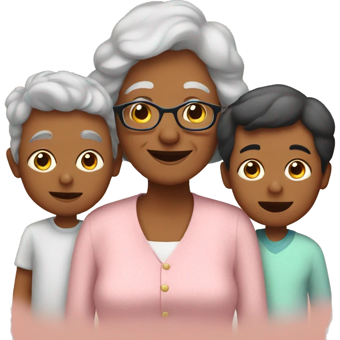 Grandma and her 2 grandsons emoji