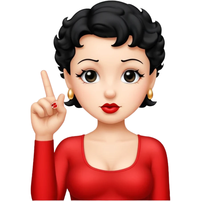 Betty boop doing the middle finger emoji