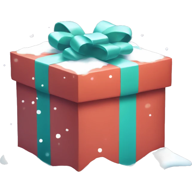 gift box with snow emoji