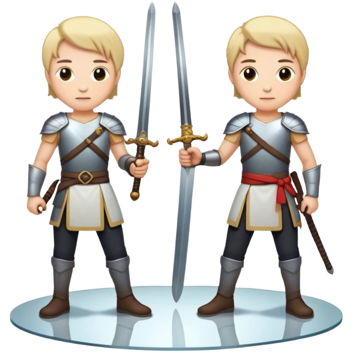 the sword on the floor and a mirror person emoji