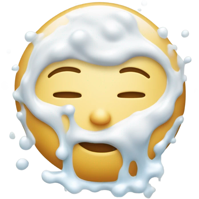 Face covered in milk liquid emoji