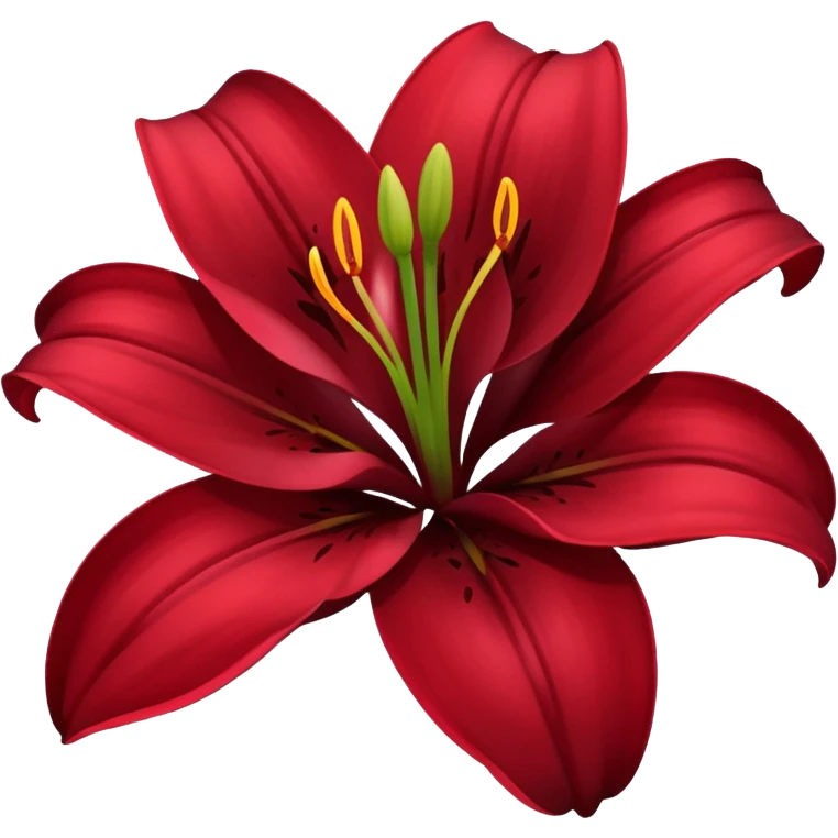 A lily flower in a dark cherry red colour emoji