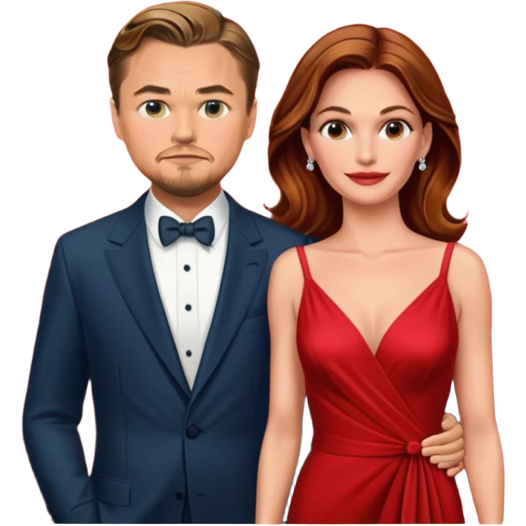 leonardo di caprio and Julia Roberts in a red dress emoji