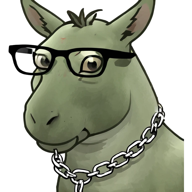 albino donkey with glasses and a chain emoji