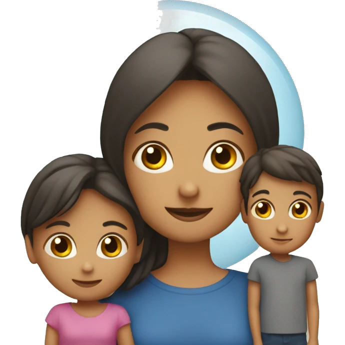 Familia de 4 personas hija y dos hijos emoji