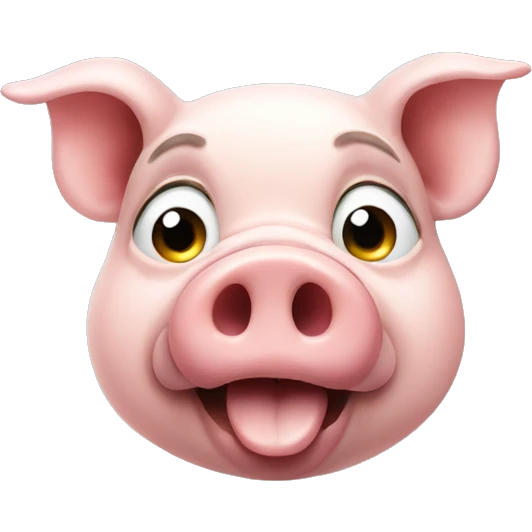A pig inhaling with all his might emoji