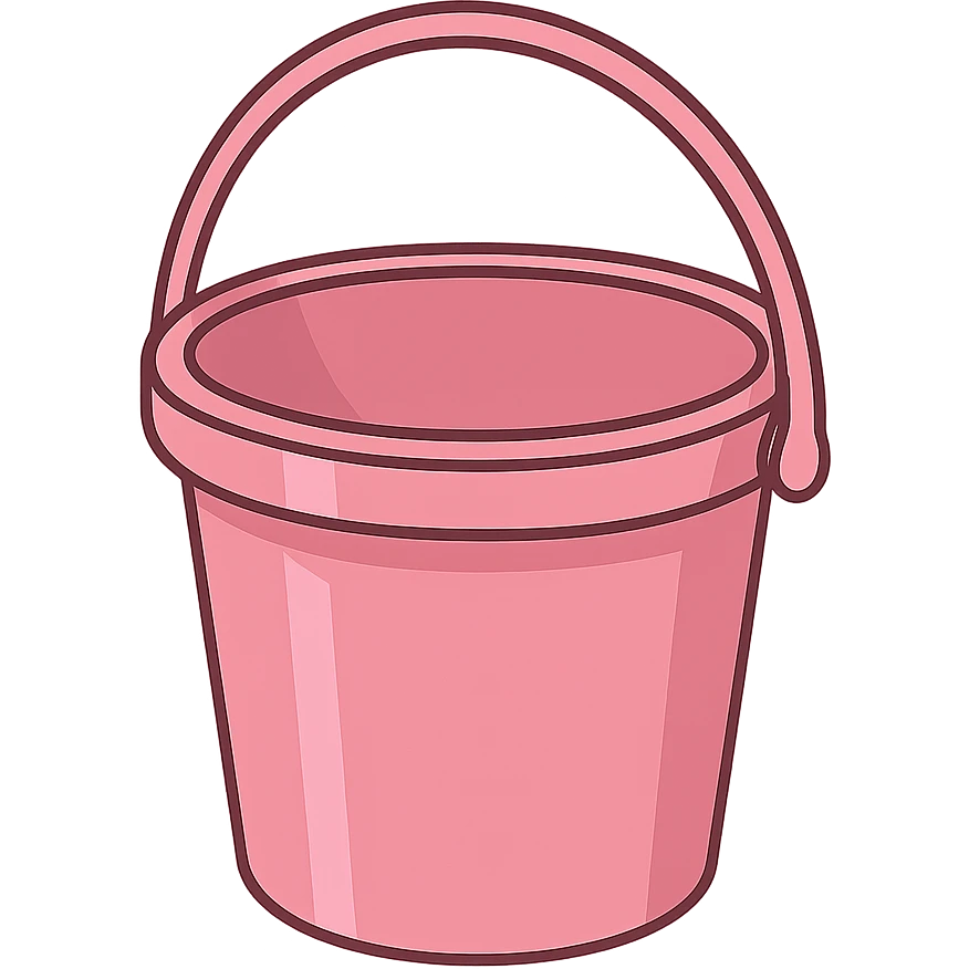pink beach bucket emoji