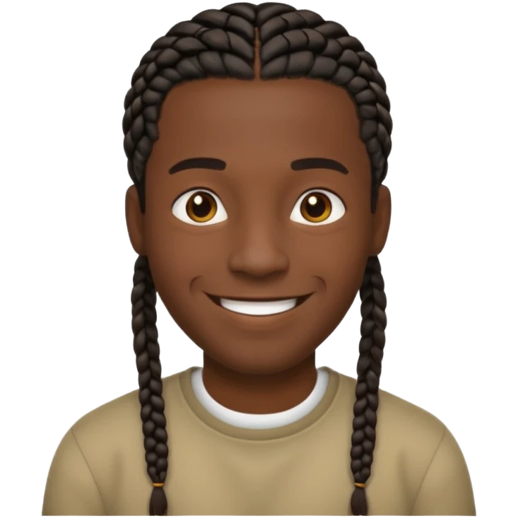 Hazme un emoji de un hombre negro con trenzas cortas emoji