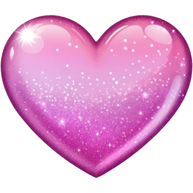 glitter heart in shades of only pink that ombres emoji