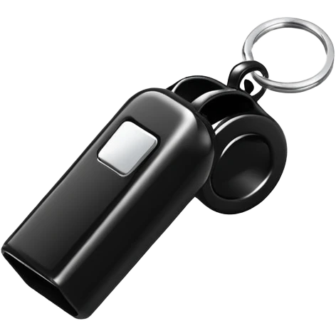 black coach's whistle emoji