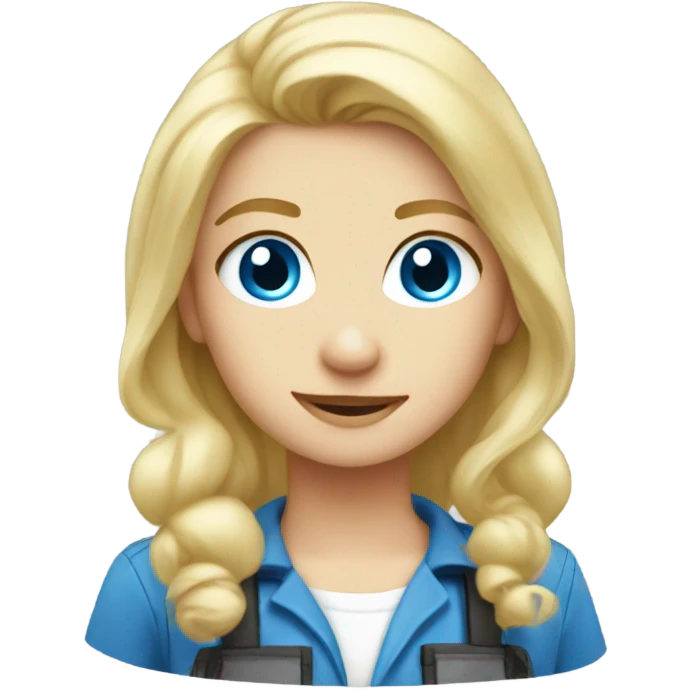 blonde hair blue eyed girl electrician  emoji