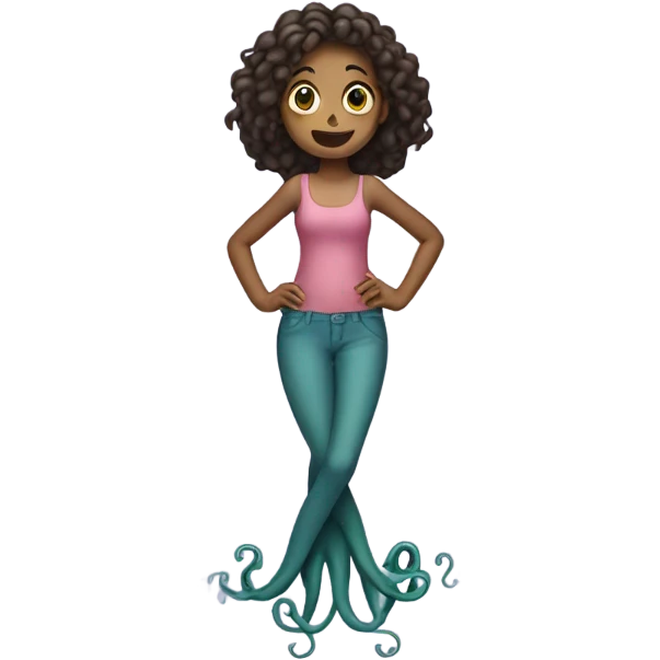 Girl with wavy octopus legs emoji