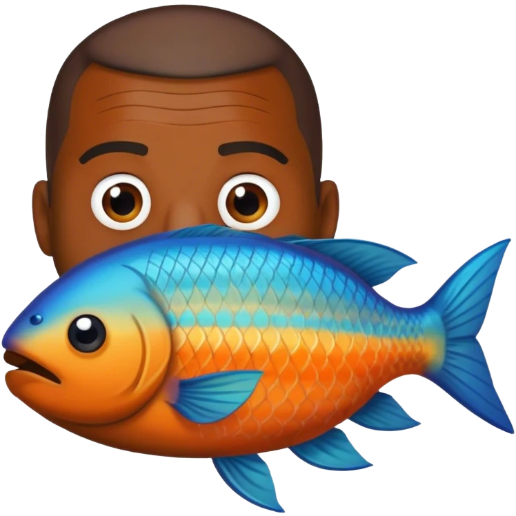 Kanye as a gay fish emoji