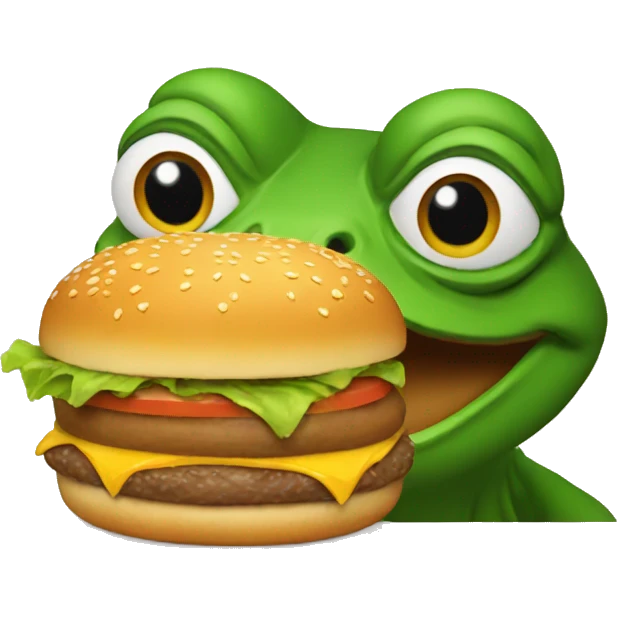 pepe eating burger emoji